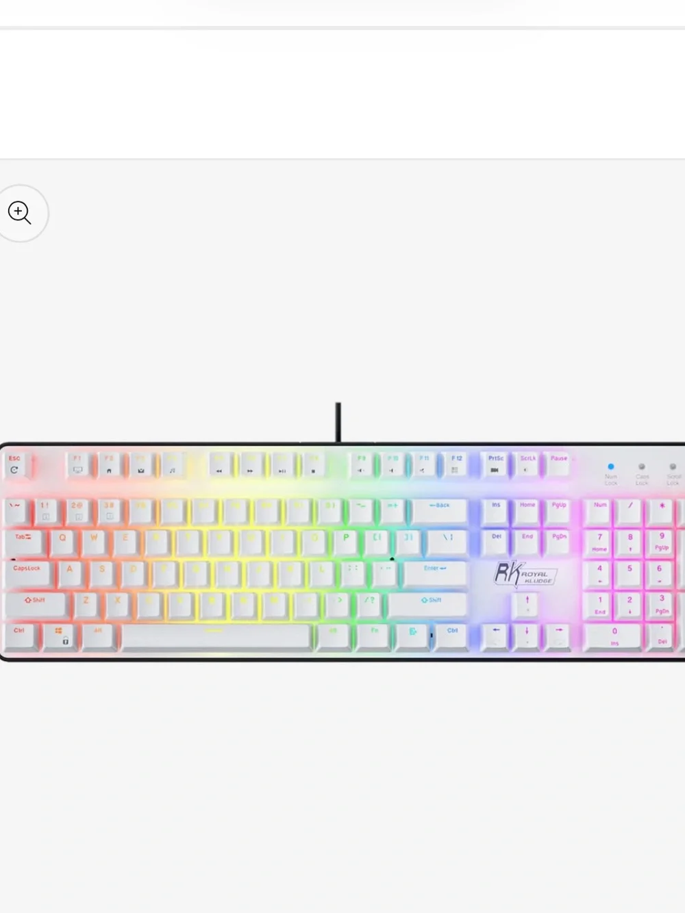 Full-Size White Mechanical Keyboard with RGB Backlight Royal Kludge